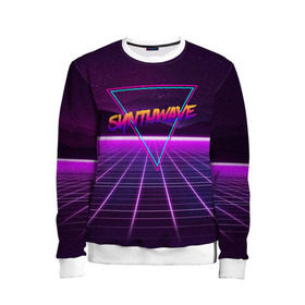 Детский свитшот 3D с принтом SYNTHWAVE / RETROWAVE в Белгороде, 100% полиэстер | свободная посадка, прямой крой, мягкая тканевая резинка на рукавах и понизу свитшота | hotline miami | neon | outrun | outrun electro | retrowave | synth | synthwave | неон | хотлайн майами