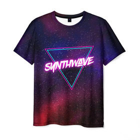 Мужская футболка 3D с принтом SYNTHWAVE / RETROWAVE в Белгороде, 100% полиэфир | прямой крой, круглый вырез горловины, длина до линии бедер | hotline miami | neon | outrun | outrun electro | retrowave | synth | synthwave | неон | хотлайн майами