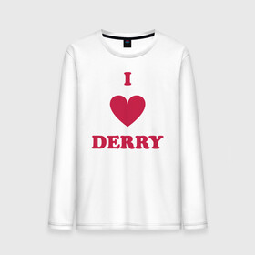 Мужской лонгслив хлопок с принтом I Love Derry в Белгороде, 100% хлопок |  | Тематика изображения на принте: clown | derry | it | lover | pennywise | stephen king | дерри | клоун | оно | пеннивайз | стивен кинг