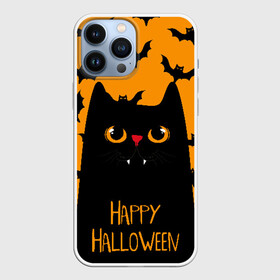 Чехол для iPhone 13 Pro Max с принтом Happy halloween в Белгороде,  |  | Тематика изображения на принте: halloween | horror | вампир | кот | кот вампир | котик | кошка | летучие мыши | мыши | пятница 13 | страшилки | страшно | ужасы | хоррор | хэллоуин