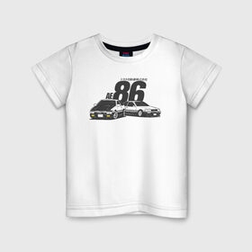 Детская футболка хлопок с принтом AE86 в Белгороде, 100% хлопок | круглый вырез горловины, полуприлегающий силуэт, длина до линии бедер | ae 86 | bosozoku | bosozoku style | drag | drift | japan style | jdm | босудзоку | босузоку | дрифт