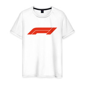 Мужская футболка хлопок с принтом Formula 1 в Белгороде, 100% хлопок | прямой крой, круглый вырез горловины, длина до линии бедер, слегка спущенное плечо. | f1 | formula 1 | formula1 | ф1 | формула 1 | формула1