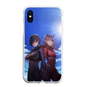 Чехол для iPhone XS Max матовый с принтом Darling In The Franxx в Белгороде, Силикон | Область печати: задняя сторона чехла, без боковых панелей | 02 | anime | darling in the franxx | hiro | manga | zero two | аниме | ахегао | любимый во франксе | манга | милый во франксе | ноль два | хиро