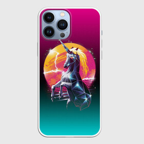 Чехол для iPhone 13 Pro Max с принтом РЕТРО ЕДИНОРОГ НЕОН в Белгороде,  |  | hotline miami | neon | outrun | outrun electro | retro | retrowave | synth | synthwave | неон | ретро | хотлайн майами