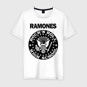 Мужская футболка хлопок с принтом Ramones в Белгороде, 100% хлопок | прямой крой, круглый вырез горловины, длина до линии бедер, слегка спущенное плечо. | ramone | ramones | группа | джонни | джоуи | ди ди томми | марки | панк | поп | раманес | раманэс | рамон | рамонес | рамонэс | рамоун | рамоунз | рамоунс | рок | хард | хардрок