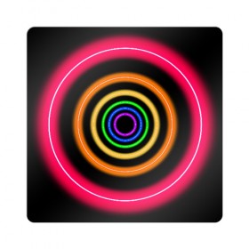 Магнит виниловый Квадрат с принтом Neon в Белгороде, полимерный материал с магнитным слоем | размер 9*9 см, закругленные углы | neon | абстрактно | абстрактный | абстракция | кругами | круги | круглая | круглый | круглыми | кружки | крушки | неон | неонка | неоновые | неоновый | светящийся | яркий