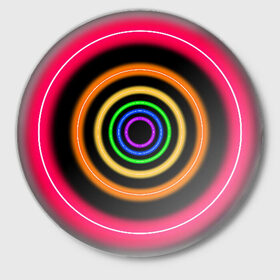 Значок с принтом Neon в Белгороде,  металл | круглая форма, металлическая застежка в виде булавки | Тематика изображения на принте: neon | абстрактно | абстрактный | абстракция | кругами | круги | круглая | круглый | круглыми | кружки | крушки | неон | неонка | неоновые | неоновый | светящийся | яркий