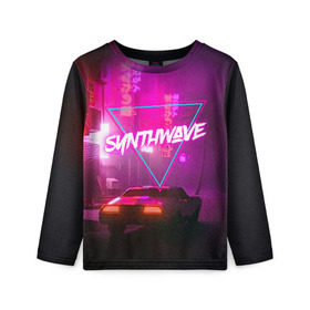 Детский лонгслив 3D с принтом SYNTHWAVE / RETROWAVE в Белгороде, 100% полиэстер | длинные рукава, круглый вырез горловины, полуприлегающий силуэт
 | hotline miami | neon | new retro wave | outrun | outrun electro | retro | retrowave | synth | synthwave | неон | ретро | хотлайн майами