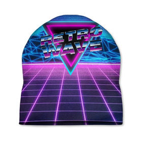 Шапка 3D с принтом SYNTHWAVE / RETROWAVE в Белгороде, 100% полиэстер | универсальный размер, печать по всей поверхности изделия | hotline miami | neon | new retro wave | outrun | outrun electro | retro | retrowave | synth | synthwave | неон | ретро | хотлайн майами