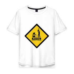 Мужская футболка хлопок Oversize с принтом Coding in progress в Белгороде, 100% хлопок | свободный крой, круглый ворот, “спинка” длиннее передней части | админ | айтишник | ит | кодер | программист | психанул | сисадмин