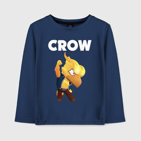 Детский лонгслив хлопок с принтом BRAWL STARS CROW PHOENIX в Белгороде, 100% хлопок | круглый вырез горловины, полуприлегающий силуэт, длина до линии бедер | android | brawl stars | colt | crow | games | leon | penny | poco. | shelly | spike | wanted | брав | бравл старс | звезды | игры | мобильные игры | старс