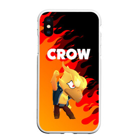 Чехол для iPhone XS Max матовый с принтом BRAWL STARS CROW PHOENIX в Белгороде, Силикон | Область печати: задняя сторона чехла, без боковых панелей | android | brawl stars | colt | crow | games | leon | penny | poco. | shelly | spike | wanted | брав | бравл старс | звезды | игры | мобильные игры | старс