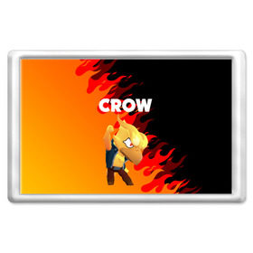 Магнит 45*70 с принтом BRAWL STARS CROW PHOENIX в Белгороде, Пластик | Размер: 78*52 мм; Размер печати: 70*45 | android | brawl stars | colt | crow | games | leon | penny | poco. | shelly | spike | wanted | брав | бравл старс | звезды | игры | мобильные игры | старс