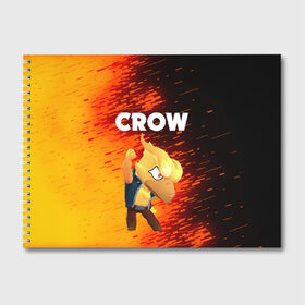 Альбом для рисования с принтом BRAWL STARS CROW PHOENIX в Белгороде, 100% бумага
 | матовая бумага, плотность 200 мг. | android | brawl stars | colt | crow | games | leon | penny | poco. | shelly | spike | wanted | брав | бравл старс | звезды | игры | мобильные игры | старс