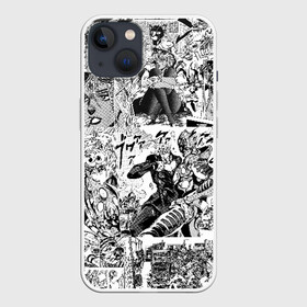 Чехол для iPhone 13 с принтом Jojo черно белый паттерн в Белгороде,  |  | anime | jojo | jojo bizarre adventure | jojo’s bizarre adventure | аниме | джоджо | манга | невероятные приключения джоджо