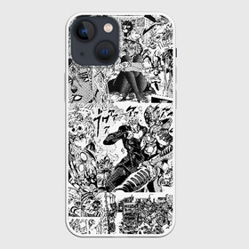 Чехол для iPhone 13 mini с принтом Jojo черно белый паттерн в Белгороде,  |  | Тематика изображения на принте: anime | jojo | jojo bizarre adventure | jojo’s bizarre adventure | аниме | джоджо | манга | невероятные приключения джоджо