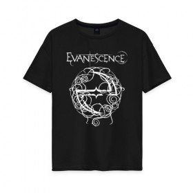 Женская футболка хлопок Oversize с принтом Evanescence в Белгороде, 100% хлопок | свободный крой, круглый ворот, спущенный рукав, длина до линии бедер
 | evanescence | альтернативный | готик | группа | джен маджура | евенсис | исчезновение | метал | рок | тим маккорд | трой маклоухорн | уилл хант | хард | эванесенс | эми ли