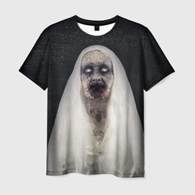 Мужская футболка 3D с принтом Страшный призрак в Белгороде, 100% полиэфир | прямой крой, круглый вырез горловины, длина до линии бедер | Тематика изображения на принте: halloween | horror | бабка | приведение | призрак | пятница 13 | страшилки | страшная бабка | страшно | ужасы | хоррор | хэллоуин