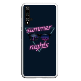 Чехол для Honor 20 с принтом Summer Nights в Белгороде, Силикон | Область печати: задняя сторона чехла, без боковых панелей | 80 | cyber | game | hotline | hotlinemiami | maiami | music | nights | outrun | retro | retrowave | summer | synth | synthwave | игра | кибер | лето | ночь | ретро