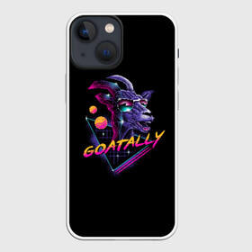 Чехол для iPhone 13 mini с принтом GOATALLY в Белгороде,  |  | 80 | cyber | game | goat | hotline | hotlinemiami | maiami | music | outrun | retro | retrowave | synth | synthwave | игра | кибер | козел | ретро