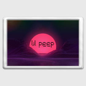 Магнит 45*70 с принтом lil peep(Black Logo) в Белгороде, Пластик | Размер: 78*52 мм; Размер печати: 70*45 | Тематика изображения на принте: cry baby | lil peep | logo | rap | заход солнца | знаменитости. эмо | известный исполнитель | неон | пип | редактируемое лого | реп | розоватый оттенок | рок | рэп | яркий фон