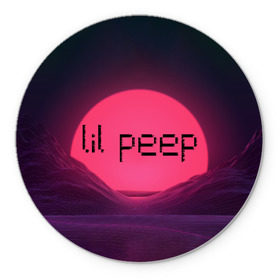 Коврик для мышки круглый с принтом lil peep(Black Logo) в Белгороде, резина и полиэстер | круглая форма, изображение наносится на всю лицевую часть | cry baby | lil peep | logo | rap | заход солнца | знаменитости. эмо | известный исполнитель | неон | пип | редактируемое лого | реп | розоватый оттенок | рок | рэп | яркий фон