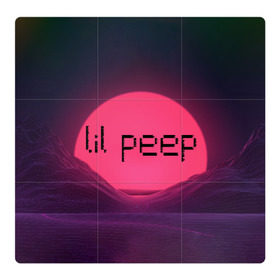Магнитный плакат 3Х3 с принтом lil peep(Black Logo) в Белгороде, Полимерный материал с магнитным слоем | 9 деталей размером 9*9 см | Тематика изображения на принте: cry baby | lil peep | logo | rap | заход солнца | знаменитости. эмо | известный исполнитель | неон | пип | редактируемое лого | реп | розоватый оттенок | рок | рэп | яркий фон