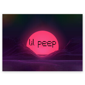 Поздравительная открытка с принтом lil peep(Black Logo) в Белгороде, 100% бумага | плотность бумаги 280 г/м2, матовая, на обратной стороне линовка и место для марки
 | cry baby | lil peep | logo | rap | заход солнца | знаменитости. эмо | известный исполнитель | неон | пип | редактируемое лого | реп | розоватый оттенок | рок | рэп | яркий фон