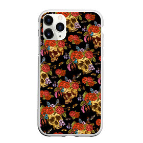 Чехол для iPhone 11 Pro матовый с принтом Skulls and Roses в Белгороде, Силикон |  | Тематика изображения на принте: flowers | halloween | rose | skull | tattoo | жуки | насекомые | роза | тату | татуировка | хеллоуин | хэллоуин | цветок | цветы | череп