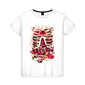 Женская футболка хлопок с принтом Anatomy park в Белгороде, 100% хлопок | прямой крой, круглый вырез горловины, длина до линии бедер, слегка спущенное плечо | anatomy park | vdgerir | скелет
