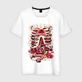 Мужская футболка хлопок с принтом Anatomy park в Белгороде, 100% хлопок | прямой крой, круглый вырез горловины, длина до линии бедер, слегка спущенное плечо. | anatomy park | vdgerir | скелет