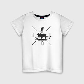 Детская футболка хлопок с принтом Wild Northen Nature в Белгороде, 100% хлопок | круглый вырез горловины, полуприлегающий силуэт, длина до линии бедер | альпинизм | горы | дикие животные | камчатка | кемпинг | крайний север | олень | природа | север | северный олень | туризм