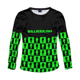 Женский лонгслив 3D с принтом BILLIE EILISH в Белгороде, 100% полиэстер | длинные рукава, круглый вырез горловины, полуприлегающий силуэт | be | billie | billie eilish | blohsh | ghoul | билли | билли айлиш