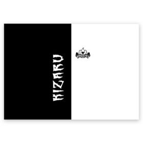 Поздравительная открытка с принтом KIZARU в Белгороде, 100% бумага | плотность бумаги 280 г/м2, матовая, на обратной стороне линовка и место для марки
 | Тематика изображения на принте: family | haunted | karmageddon | karmagedon | kizaru | кармагеддон | кармагедон | кизару | фэмили | хаунтед