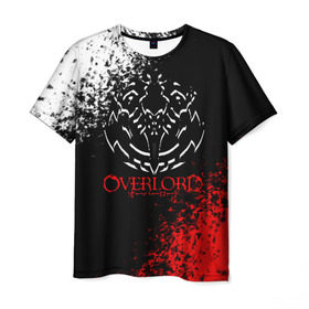 Мужская футболка 3D с принтом Overlord в Белгороде, 100% полиэфир | прямой крой, круглый вырез горловины, длина до линии бедер | Тематика изображения на принте: overlord | аниме | гранж | лого | логотип | оверлорд | сериал | текстура