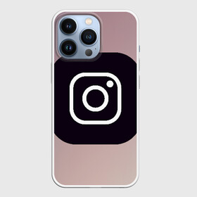 Чехол для iPhone 13 Pro с принтом instagram(logo and background) в Белгороде,  |  | instagram | logo | инстаграм | лого | мягкие цвета | приложение | простая картинка | фотоаппарат | черная картинка | черный | черный значок | черный цвет