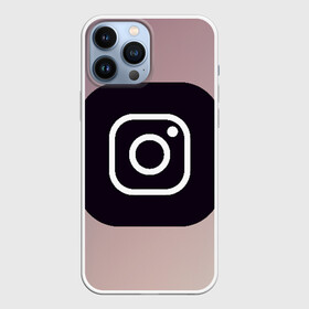 Чехол для iPhone 13 Pro Max с принтом instagram(logo and background) в Белгороде,  |  | instagram | logo | инстаграм | лого | мягкие цвета | приложение | простая картинка | фотоаппарат | черная картинка | черный | черный значок | черный цвет