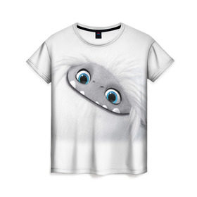 Женская футболка 3D с принтом ABOMINABLE (Эверест) в Белгороде, 100% полиэфир ( синтетическое хлопкоподобное полотно) | прямой крой, круглый вырез горловины, длина до линии бедер | abominable | детям | для детей | ети | йети | лу | мультфильм | отвратительный | чудовище | эверест