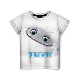Детская футболка 3D с принтом ABOMINABLE (Эверест) в Белгороде, 100% гипоаллергенный полиэфир | прямой крой, круглый вырез горловины, длина до линии бедер, чуть спущенное плечо, ткань немного тянется | abominable | детям | для детей | ети | йети | лу | мультфильм | отвратительный | чудовище | эверест