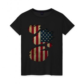 Женская футболка хлопок с принтом USA inside в Белгороде, 100% хлопок | прямой крой, круглый вырез горловины, длина до линии бедер, слегка спущенное плечо | amerika | fbi | nasa | russia | usa | америка | америки | внтури | россия | соединенные | страна | сша | флаг | штаты