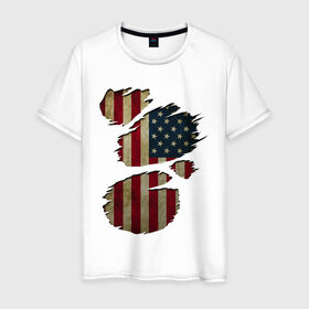 Мужская футболка хлопок с принтом USA inside в Белгороде, 100% хлопок | прямой крой, круглый вырез горловины, длина до линии бедер, слегка спущенное плечо. | amerika | fbi | nasa | russia | usa | америка | америки | внтури | россия | соединенные | страна | сша | флаг | штаты