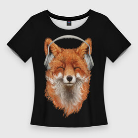 Женская футболка 3D Slim с принтом Лиса в наушниках в Белгороде,  |  | 20 | 2020 | 2k20 | 2к20 | animal | animals | forest | fox | headphones | music | new year | redhead | smile | животное | животные | зима | лес | лис | лиса | лисица | музыка | наушники | новый год | рыжая | смайл | улыбка | фыр