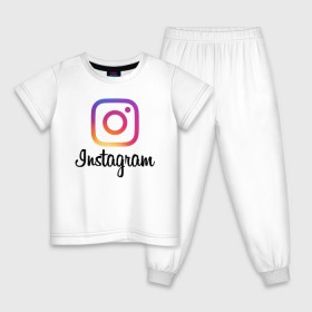 Детская пижама хлопок с принтом Instagram в Белгороде, 100% хлопок |  брюки и футболка прямого кроя, без карманов, на брюках мягкая резинка на поясе и по низу штанин
 | application | instagram | инстаграм | приложение