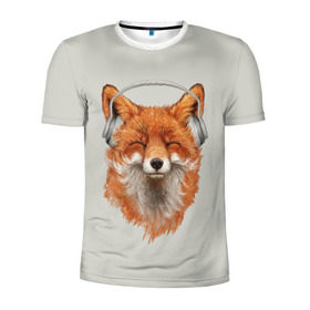 Мужская футболка 3D спортивная с принтом Лиса в наушниках в Белгороде, 100% полиэстер с улучшенными характеристиками | приталенный силуэт, круглая горловина, широкие плечи, сужается к линии бедра | Тематика изображения на принте: 20 | 2020 | 2k20 | 2к20 | animal | animals | forest | fox | headphones | music | new year | redhead | smile | животное | животные | зима | лес | лис | лиса | лисица | музыка | наушники | новый год | рыжая | смайл | улыбка | фыр
