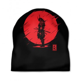 Шапка 3D с принтом Samurai в Белгороде, 100% полиэстер | универсальный размер, печать по всей поверхности изделия | ahegao | anime | blood | japan | samurai | senpai | warior | аниме | ахегао | воин | катана | кровавая | кровавый | кровь | луна | самураи | самурай | семпай | сенпай | солнце | япония