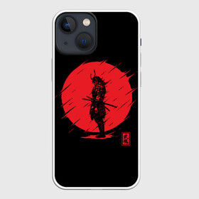 Чехол для iPhone 13 mini с принтом Samurai в Белгороде,  |  | ahegao | anime | blood | japan | samurai | senpai | warior | аниме | ахегао | воин | катана | кровавая | кровавый | кровь | луна | самураи | самурай | семпай | сенпай | солнце | япония