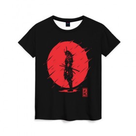 Женская футболка 3D с принтом Samurai в Белгороде, 100% полиэфир ( синтетическое хлопкоподобное полотно) | прямой крой, круглый вырез горловины, длина до линии бедер | ahegao | anime | blood | japan | samurai | senpai | warior | аниме | ахегао | воин | катана | кровавая | кровавый | кровь | луна | самураи | самурай | семпай | сенпай | солнце | япония