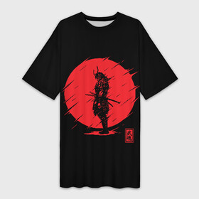 Платье-футболка 3D с принтом Samurai в Белгороде,  |  | ahegao | anime | blood | japan | samurai | senpai | warior | аниме | ахегао | воин | катана | кровавая | кровавый | кровь | луна | самураи | самурай | семпай | сенпай | солнце | япония