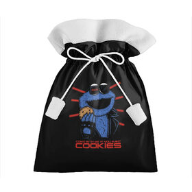 Подарочный 3D мешок с принтом Come with me if you want в Белгороде, 100% полиэстер | Размер: 29*39 см | cookie | cookiemonster | delicious | eat | monster | yummy | еда | коржик | куки | кукимонстр | монстр | печенье | сладости | улица | улицасезам