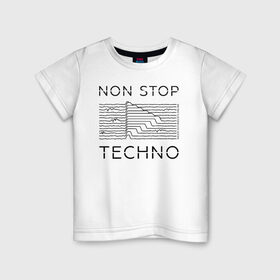 Детская футболка хлопок с принтом Technocafe в Белгороде, 100% хлопок | круглый вырез горловины, полуприлегающий силуэт, длина до линии бедер | cafe | minimal | music | nightclub | non stop | party | radio | techno | вечеринка | клуб | музыка | радио | техно